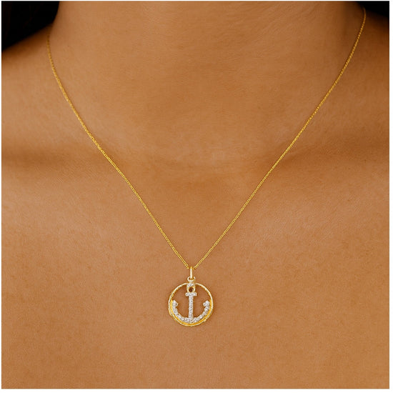 Diamond Anchor + Nautical Rope Pendant