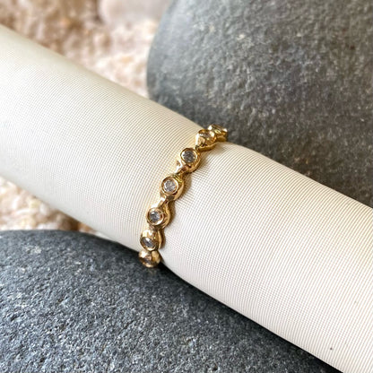 Petite Diamond Beach Stone Ring