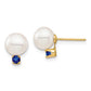 Pearl + Sapphire Stud Earrings