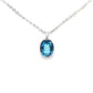 Cerulean Blue Topaz Oval Necklace