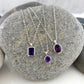 Sterling Silver Oval Amethyst Bezel Necklace