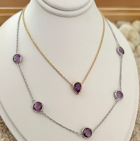 New! Amethyst Station Necklace
