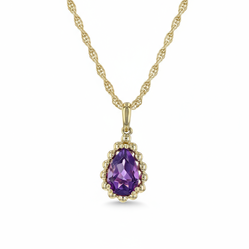 14K Gold Beaded Amethyst Necklace – Cape Cod Jewelers