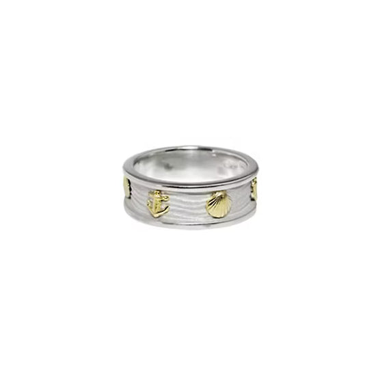 Two Tone Coastal Band Ring