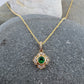 Vintage Inspired Emerald + Diamond Necklace