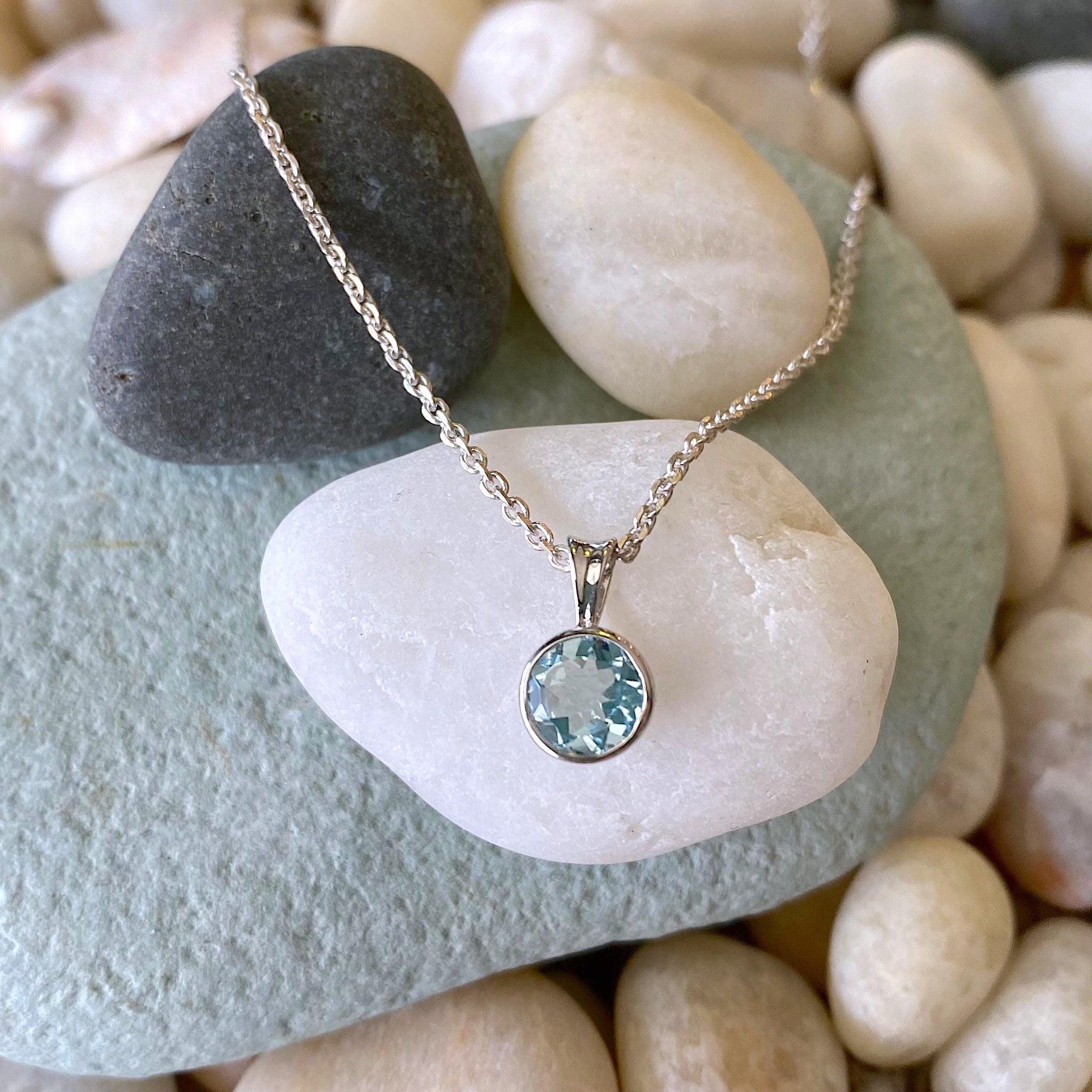 Aquamarine Necklace Diamond Accents Sterling Silver | Jared
