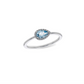 Pear Aquamarine Halo Ring