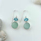 Sea Glass + Blue Topaz Drop Earrings