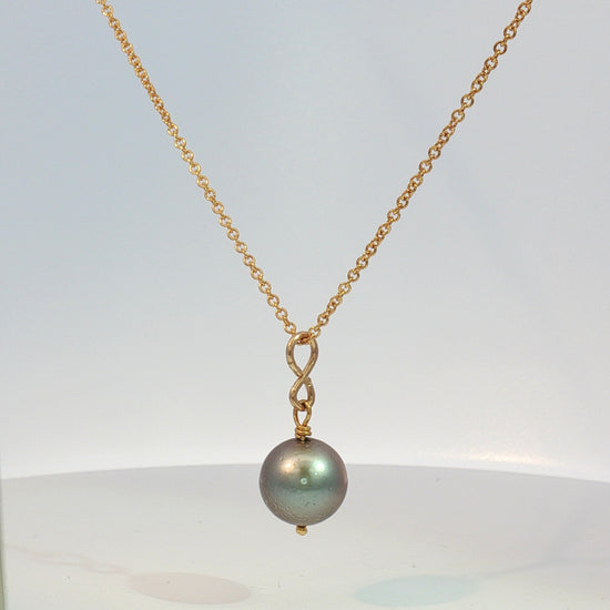 Tahitian Pearl Infinity Drop Necklace