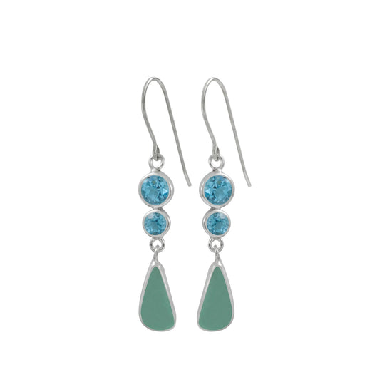 Sea Glass + Jewels Drop Earring