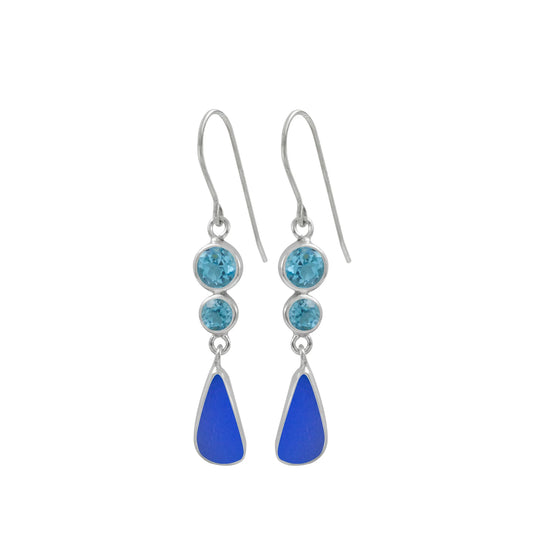 Sea Glass + Jewels Drop Earring