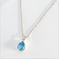 Sterling Silver Teardrop Blue Topaz Necklace