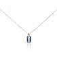 Blue Topaz Emerald Cut Gem Necklace