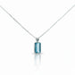 Blue Topaz Emerald Cut Gem Necklace