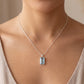 Blue Topaz Emerald Cut Gem Necklace