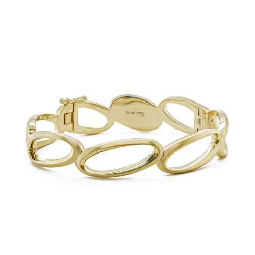 Breuning Open Oval Satin Bangle Bracelet
