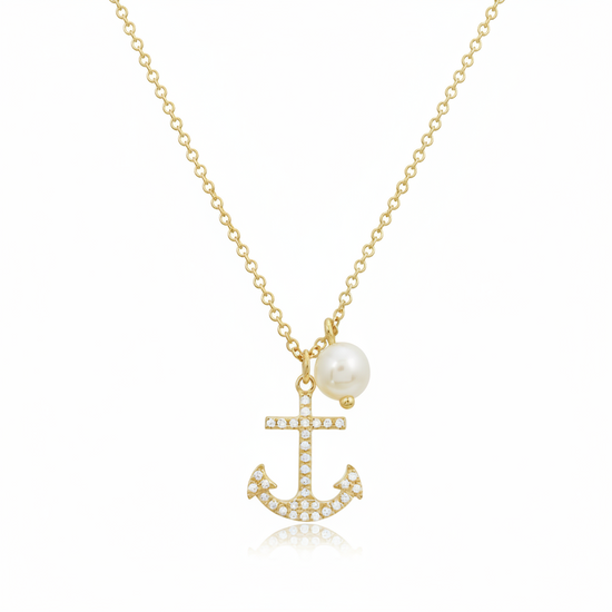 New! Diamond Anchor Necklace