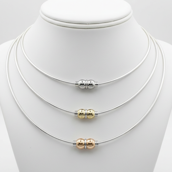 Cape Cod Double Ball Omega Necklace