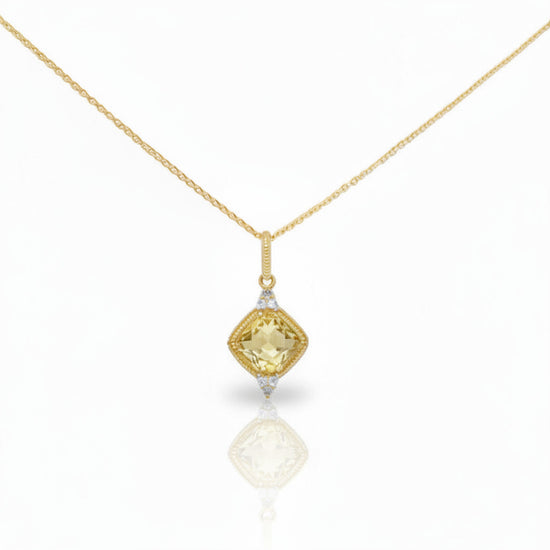 Citrine and Diamond Accent Necklace