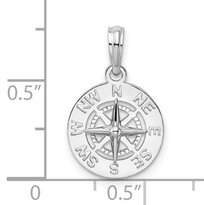 Sterling Silver Smooth Compass Rose Pendants