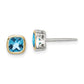 Two Tone Blue Topaz Stud Earrings