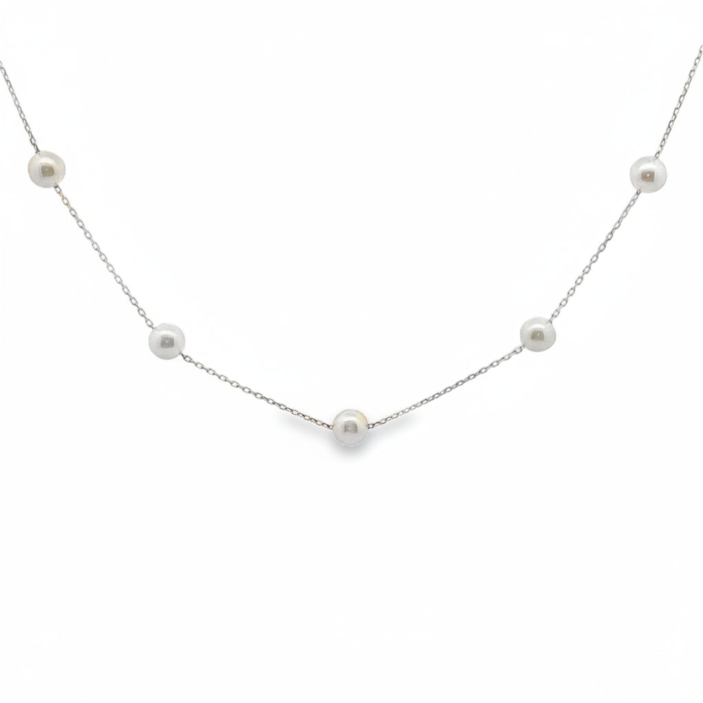 Sterling Silver Freshwater Pearl Station Necklace – Cape Cod Jewelers