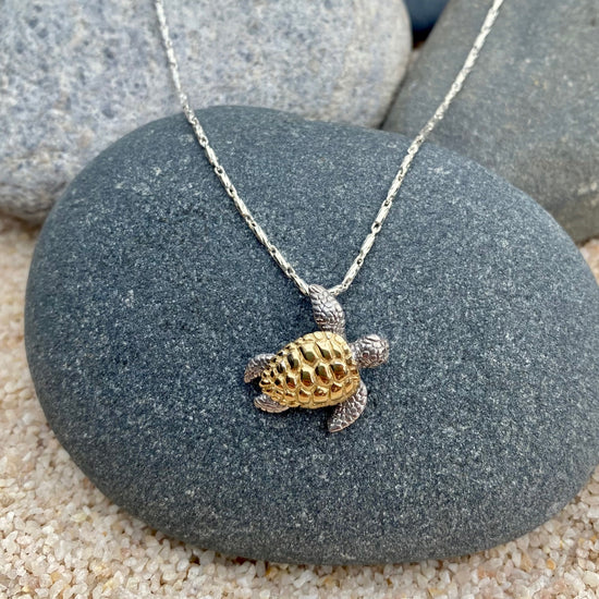 Two Tone Turtle Necklace