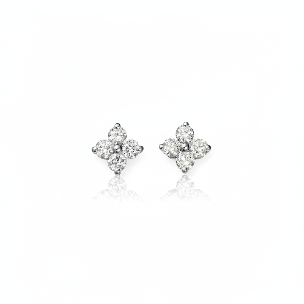 Diamond Hydrangea Earrings