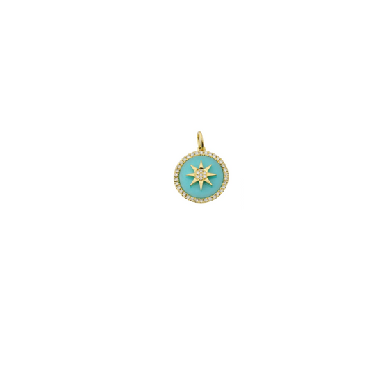 Diamond + Turquoise Compass Charm