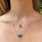 Bright Sea Blue Topaz + Diamond Necklace