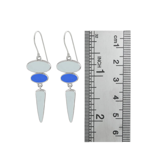 Sea Glass Trio Silver Drop Earring