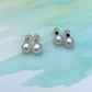 Pearl + Sapphire Stud Earrings