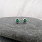 Emerald Bezel Set Stud Earrings