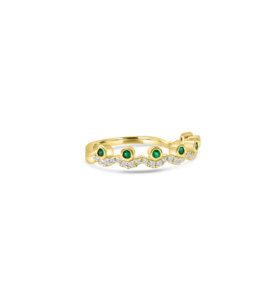 Emerald Beaded Wave Band