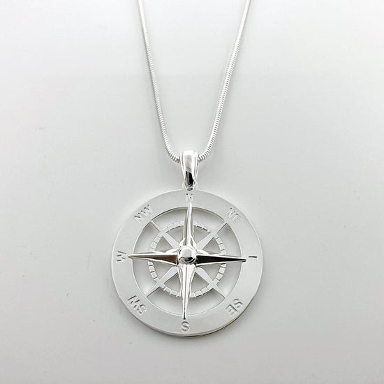 Sterling Silver Smooth Compass Rose Pendants