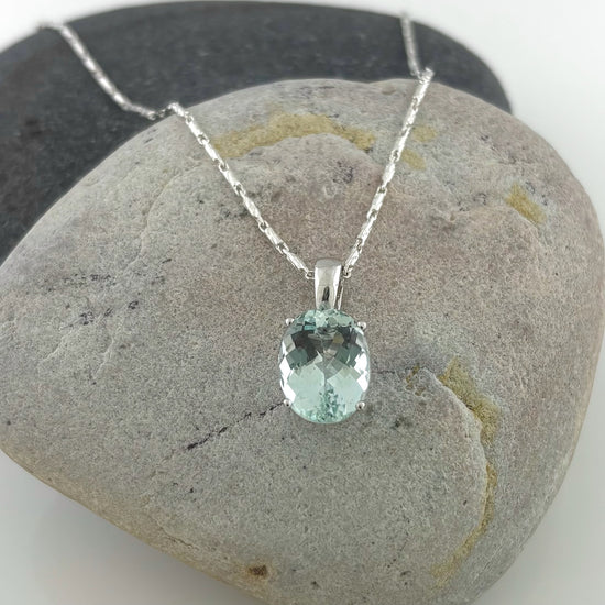 Sparkling Sea Aquamarine Necklace