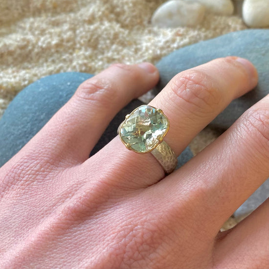 Pale Green Amethyst Ring