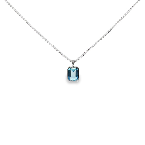 Blue Topaz Bezel Necklace