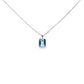Emerald Cut Blue Topaz Bezel Necklace