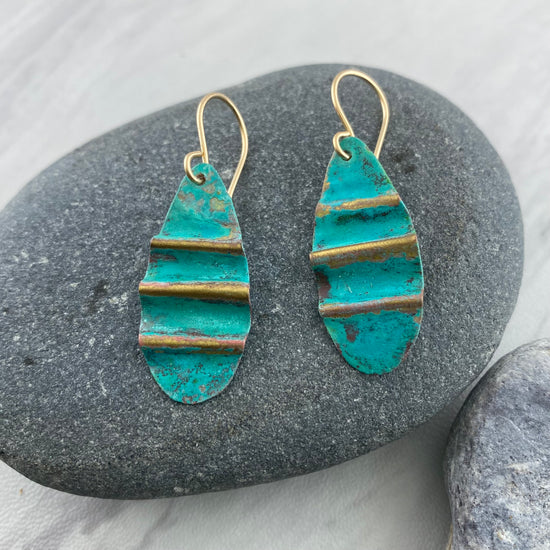 Ocean Treasure Patina Teardrop Earrings