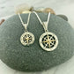 Two Tone Smooth Compass Rose Pendants