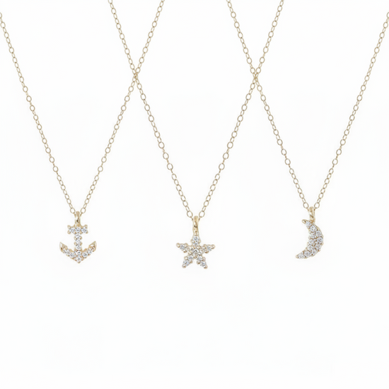 Petite Pave Diamond Necklaces