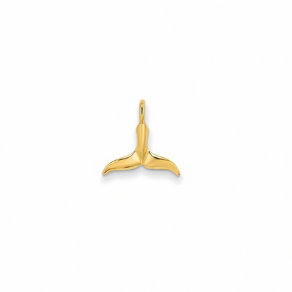 14K Gold Whale Tail Pendant