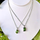 Green Tourmaline Silver Bezel Necklace