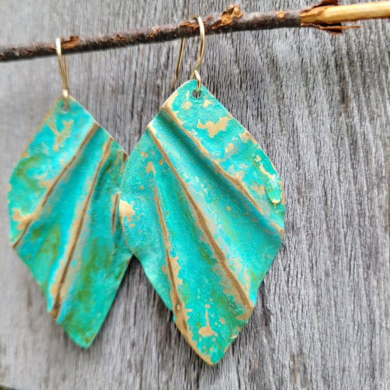 Ocean Treasure Patina Large Diamond Earrings