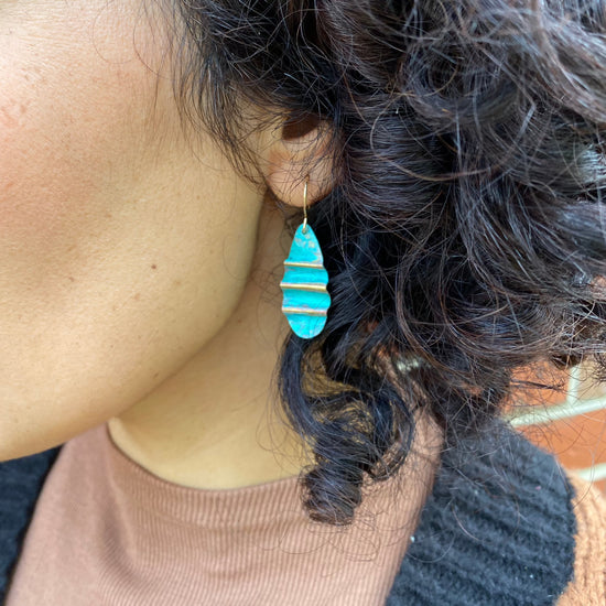 Ocean Treasure Patina Teardrop Earrings