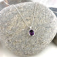 Sterling Silver Oval Amethyst Bezel Necklace