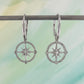 Sterling Silver CZ Compass Earrings