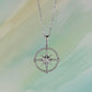 Sterling Silver CZ Compass Necklace