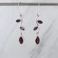 Amethyst + Garnet Leaf Earrings